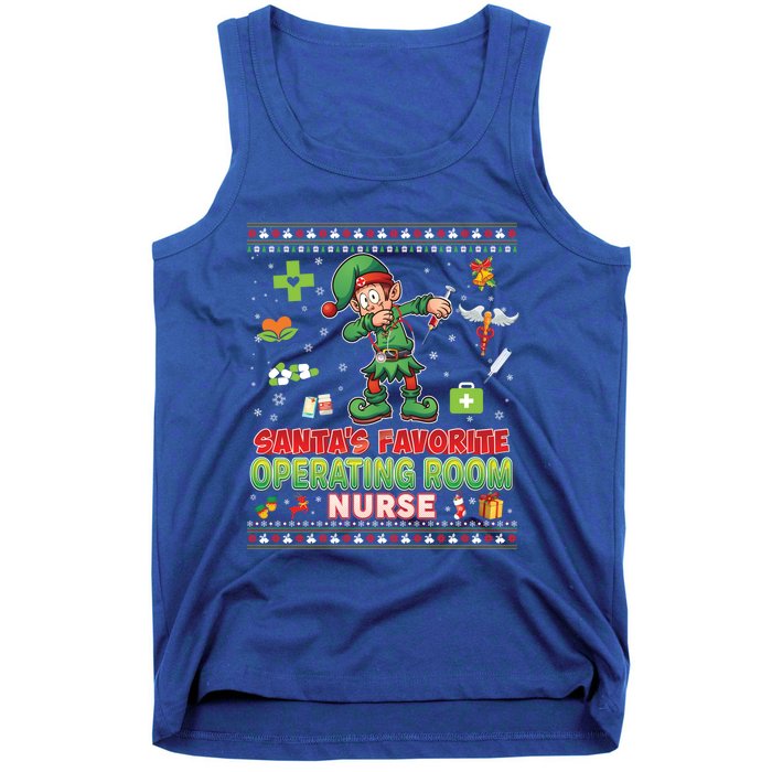 Santas Favorite Operating Room Nurse Dabbing Elf Christmas Funny Gift Tank Top