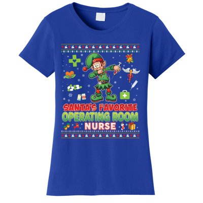 Santas Favorite Operating Room Nurse Dabbing Elf Christmas Funny Gift Women's T-Shirt