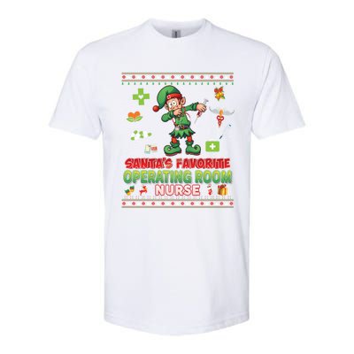 Santas Favorite Operating Room Nurse Dabbing Elf Christmas Funny Gift Softstyle CVC T-Shirt