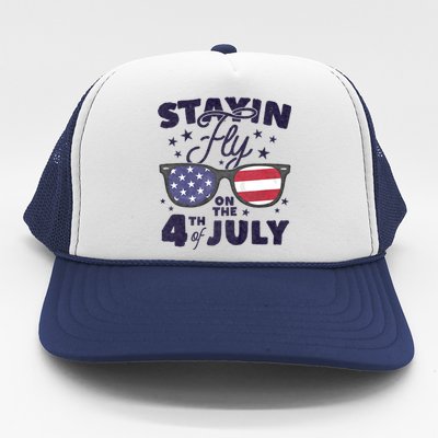 Staying Fly On The 4th Of July Sunglasses Patriotic Trucker Hat