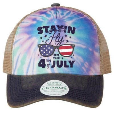 Staying Fly On The 4th Of July Sunglasses Patriotic Legacy Tie Dye Trucker Hat