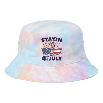 Staying Fly On The 4th Of July Sunglasses Patriotic Tie Dye Newport Bucket Hat