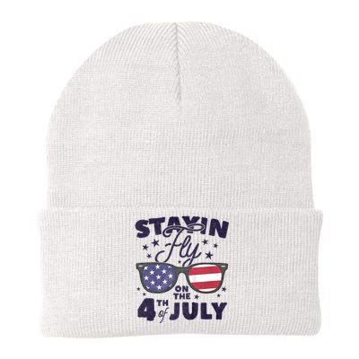 Staying Fly On The 4th Of July Sunglasses Patriotic Knit Cap Winter Beanie