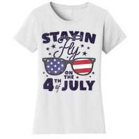 Staying Fly On The 4th Of July Sunglasses Patriotic Women's T-Shirt