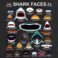 Shark Faces Of All Kinds 7 Panel Mesh Trucker Snapback Hat