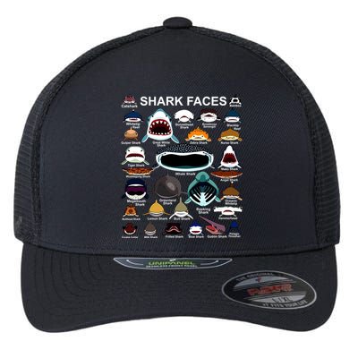 Shark Faces Of All Kinds Flexfit Unipanel Trucker Cap