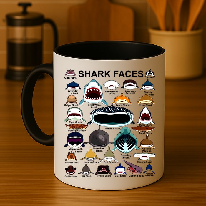 Shark Faces Of All Kinds Mug