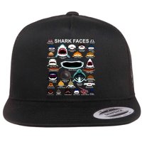 Shark Faces Of All Kinds Flatbill Hat