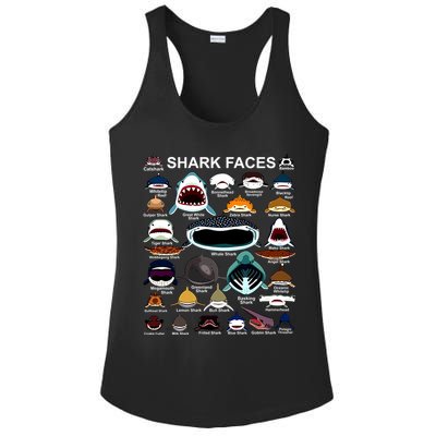 Shark Faces Of All Kinds Ladies PosiCharge Competitor Racerback Tank