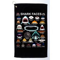 Shark Faces Of All Kinds Golf Towel