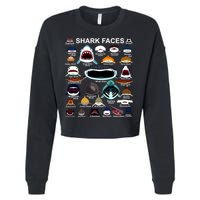 Shark Faces Of All Kinds Cropped Pullover Crew