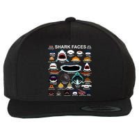 Shark Faces Of All Kinds Wool Snapback Cap