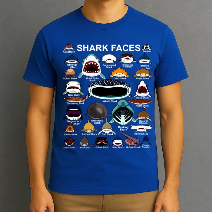 Shark Faces Of All Kinds T-Shirt