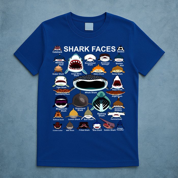 Shark Faces Of All Kinds T-Shirt