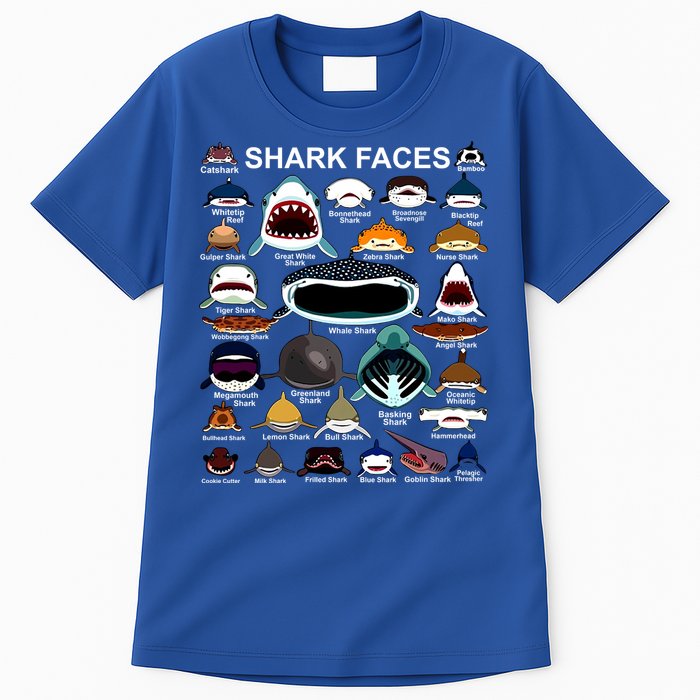 Shark Faces Of All Kinds Tall T-Shirt