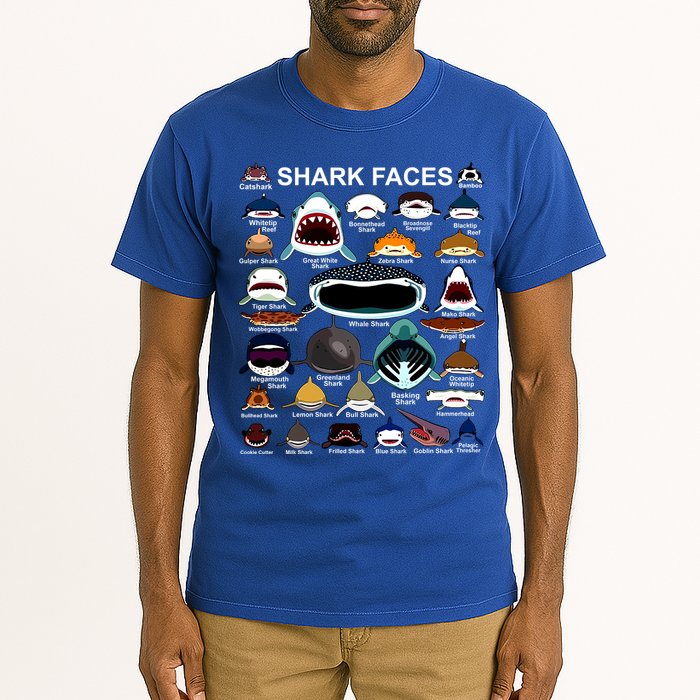 Shark Faces Of All Kinds Tall T-Shirt
