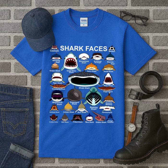 Shark Faces Of All Kinds Tall T-Shirt