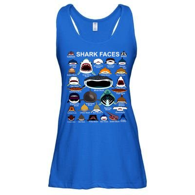 Shark Faces Of All Kinds Ladies Essential Flowy Tank