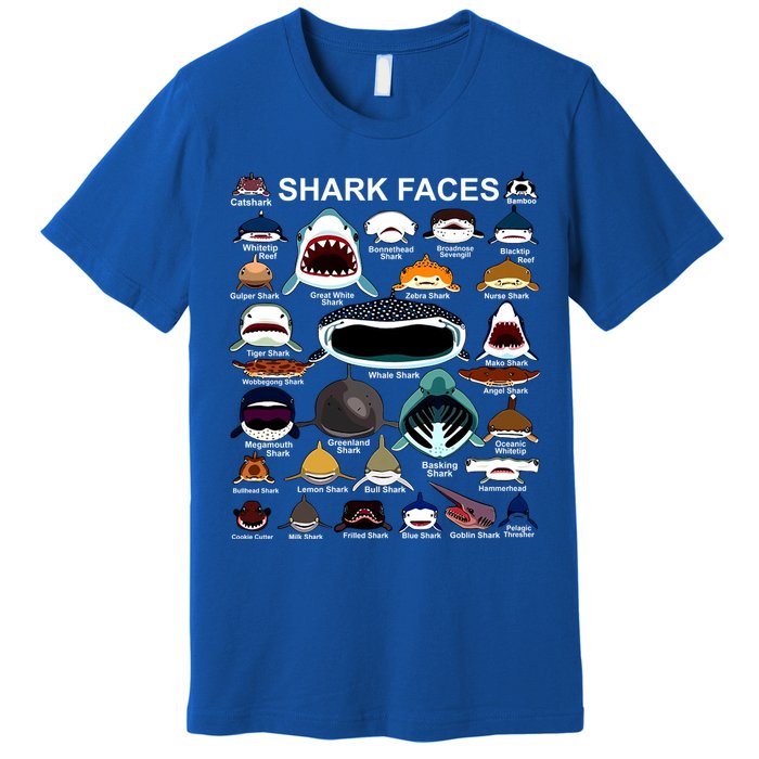 Shark Faces Of All Kinds Premium T-Shirt