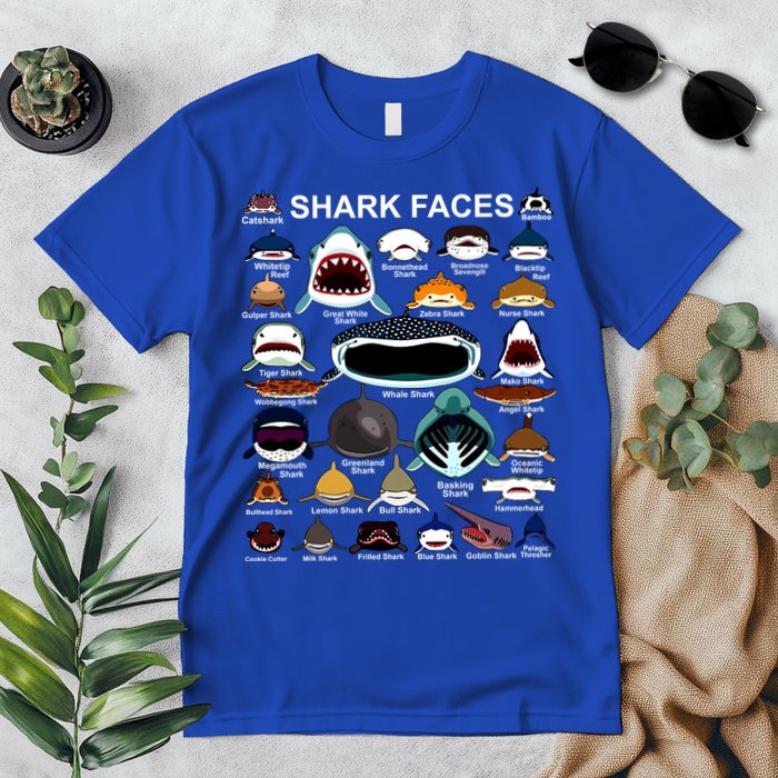 Shark Faces Of All Kinds Premium T-Shirt