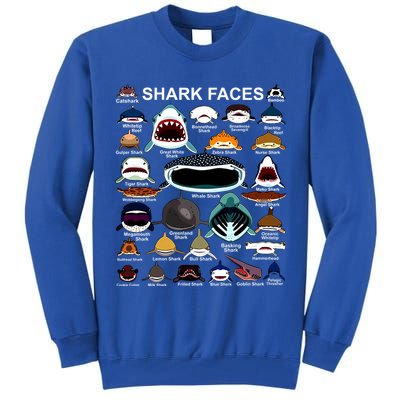 Shark Faces Of All Kinds Tall Sweatshirt