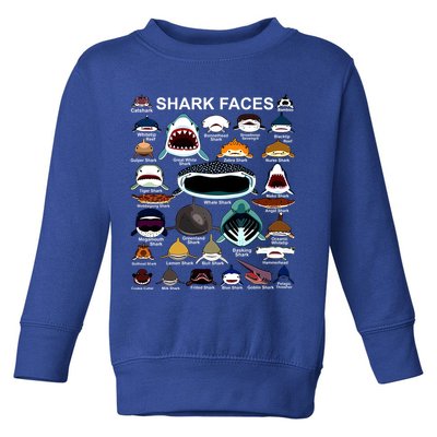 Shark Faces Of All Kinds Toddler Sweatshirt