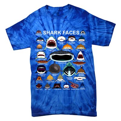 Shark Faces Of All Kinds Tie-Dye T-Shirt