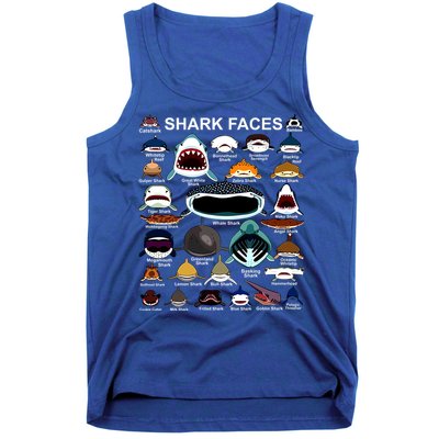 Shark Faces Of All Kinds Tank Top