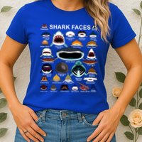Shark Faces Of All Kinds Womens T-Shirt