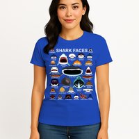 Shark Faces Of All Kinds Womens T-Shirt