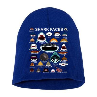 Shark Faces Of All Kinds Short Acrylic Beanie