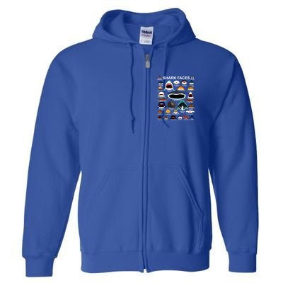 Shark Faces Of All Kinds Full Zip Hoodie