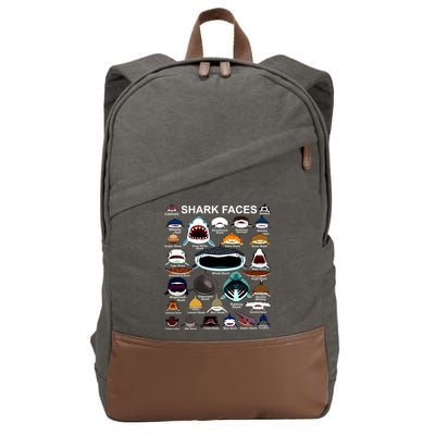 Shark Faces Of All Kinds Cotton Canvas Backpack