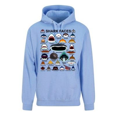 Shark Faces Of All Kinds Unisex Surf Hoodie