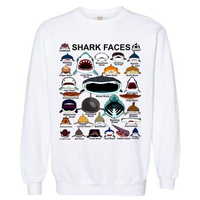 Shark Faces Of All Kinds Garment-Dyed Sweatshirt