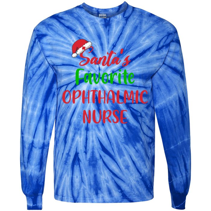 Santas Favorite Ophthalmic Nurse Funny Christmas Cute Gift Tie-Dye Long Sleeve Shirt