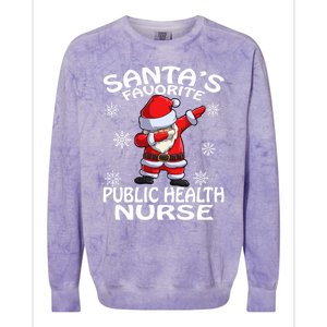 Santas Favorite Public Health Nurse Christmas Cute Gift Colorblast Crewneck Sweatshirt