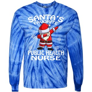 Santas Favorite Public Health Nurse Christmas Cute Gift Tie-Dye Long Sleeve Shirt