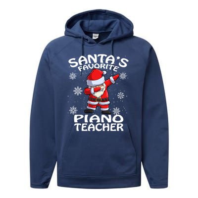 SantaS Favorite Piano Teacher Christmas Great Gift Performance Fleece Hoodie