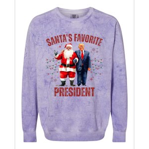 SantaS Favorite President Christmas Trump Xmas Colorblast Crewneck Sweatshirt