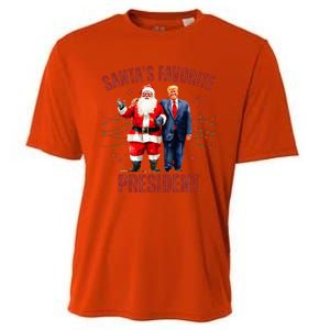 SantaS Favorite President Christmas Trump Xmas Cooling Performance Crew T-Shirt