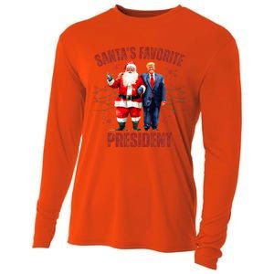 SantaS Favorite President Christmas Trump Xmas Cooling Performance Long Sleeve Crew