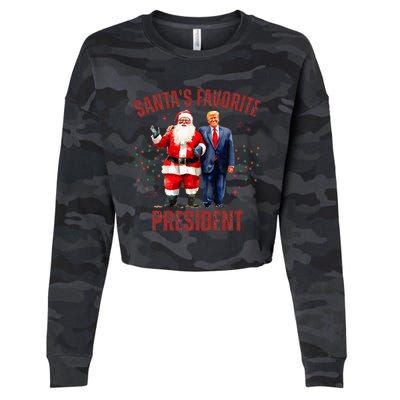 SantaS Favorite President Christmas Trump Xmas Cropped Pullover Crew