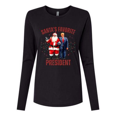 SantaS Favorite President Christmas Trump Xmas Womens Cotton Relaxed Long Sleeve T-Shirt