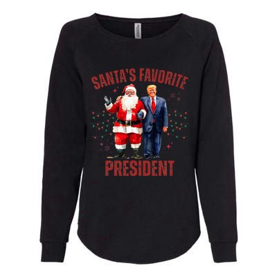 SantaS Favorite President Christmas Trump Xmas Womens California Wash Sweatshirt