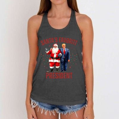 SantaS Favorite President Christmas Trump Xmas Women's Knotted Racerback Tank