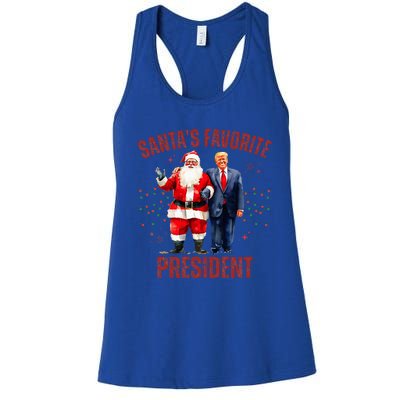 SantaS Favorite President Christmas Trump Xmas Women's Racerback Tank