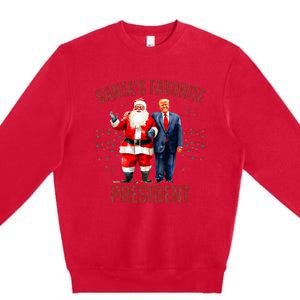 SantaS Favorite President Christmas Trump Xmas Premium Crewneck Sweatshirt