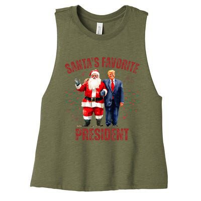 SantaS Favorite President Christmas Trump Xmas Women's Racerback Cropped Tank