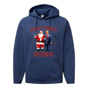 SantaS Favorite President Christmas Trump Xmas Performance Fleece Hoodie